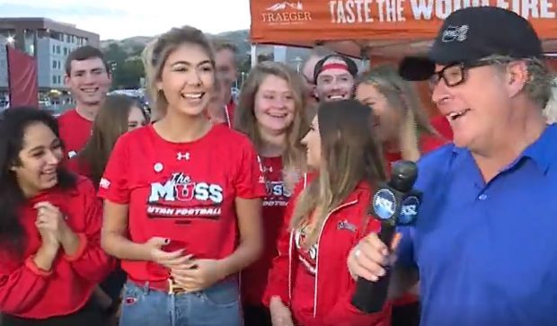 Casey Scott Wore Blue To The Utah MUSS Tailgate Party