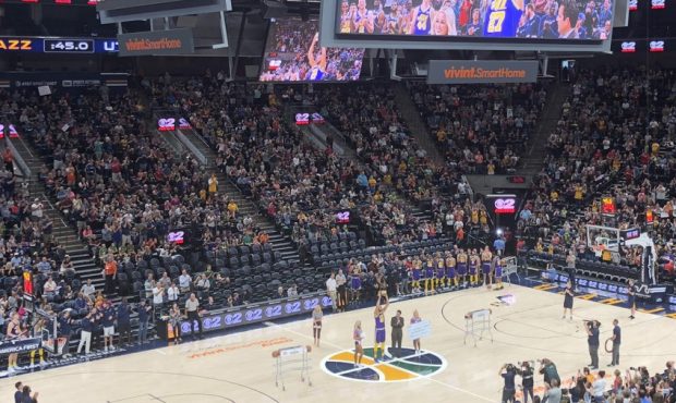 Fans packed the lower bowl of the Utah Jazz "Meet The Team" Event Friday night at Vivint SmartHome ...