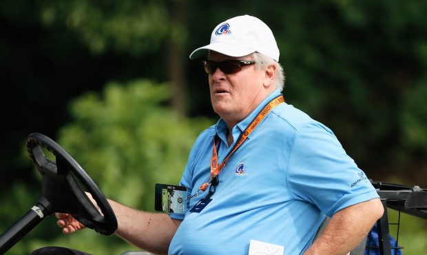 OMAHA, NE - JULY 12: Johnny Miller of NBC Sports looks over the golf course during the second round...