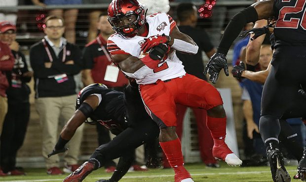 Utah running back Zack Moss spins in for a touchdown against Stanford on Saturday, Oct. 6, 2018.
(S...