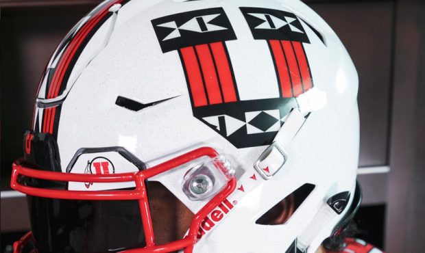 A close up look at the helmet the University of Utah will be wearing for Ute Proud night. (Utah Foo...