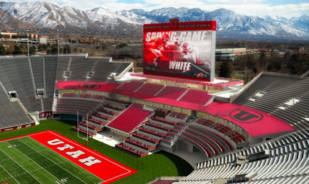 Rendering for the proposed expansion of the south end zone at Rice-Eccles Stadium in Salt Lake City...