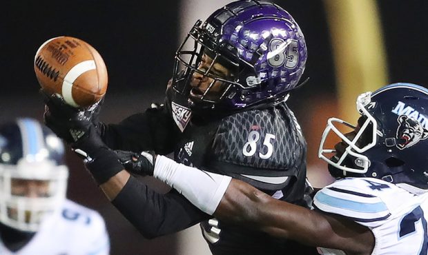 Weber State Wildcats wide receiver Devon Cooley (85) makes a catch with Maine Black Bears defensive...