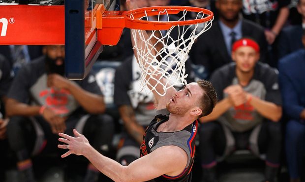 Gordon Hayward #20 of the Utah Jazz shoots the ball in the first half of the 2017 NBA All-Star Game...