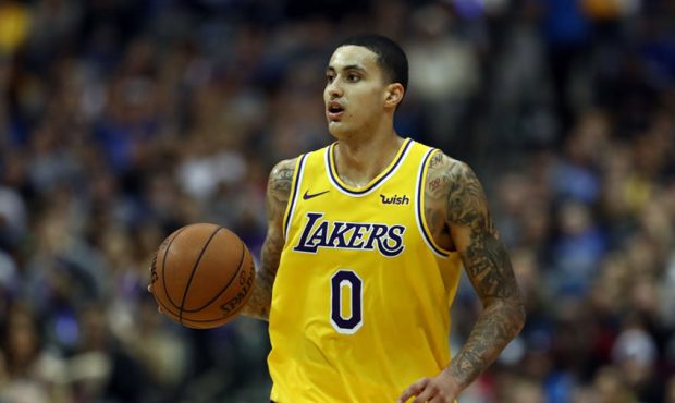 Kyle Kuzma #0 of the Los Angeles Lakers during a game against the Dallas Mavericks at American Airl...