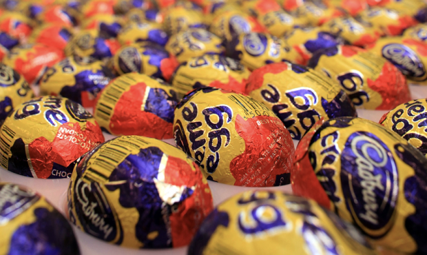 Cadbury's Creme Eggs move down the production line at the Cadbury's Bournville production plant in...