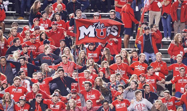 SALT LAKE CITY, UT - SEPTEMBER 16: The Utah Utes MUSS section cheers during the second half of an c...