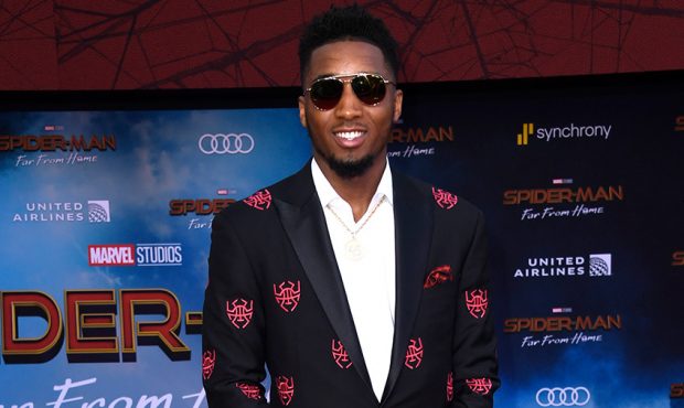 Donovan Mitchell attends the Premiere Of Sony Pictures' "Spider-Man Far From Home" at TCL Chinese T...