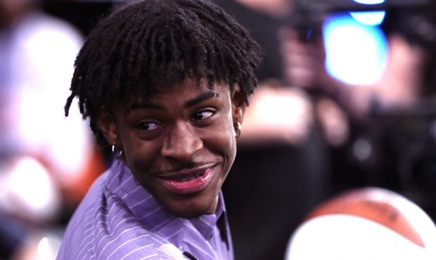 Ja Morant looks on before the start of the 2019 NBA Draft at the Barclays Center on June 20, 2019 i...