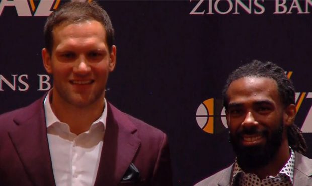 Utah Jazz introduce Mike Conley Jr. and Bojan Bogdanovic as newest members of the team. (Photo: KSL...
