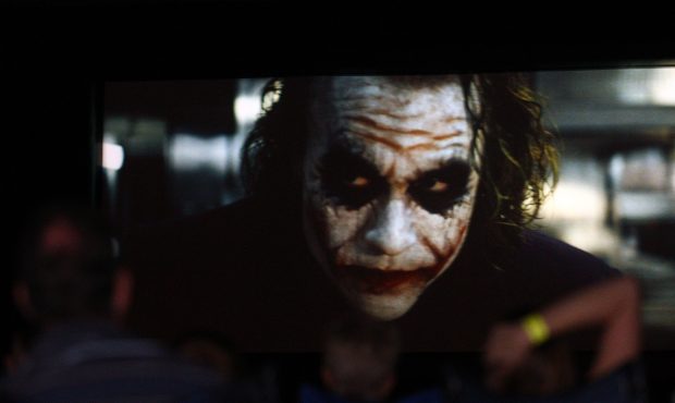 PERTH, AUSTRALIA - FEBRUARY 12:  Film goers watch The Dark Knight featuring Heath Ledger during a p...