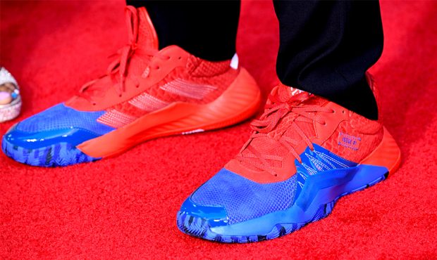HOLLYWOOD, CALIFORNIA - JUNE 26: Adidas signature shoes worn by Donovan Mitchell at the Premiere Of...
