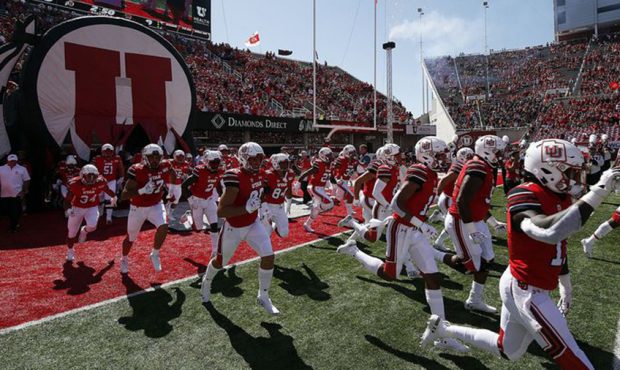 The Utah Utes take the field against the Idaho State Bengals in NCAA football in Salt Lake City on ...