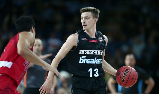 David Stockton of the Breakers in action during the round 11 NBL match between New Zealand Breakers...