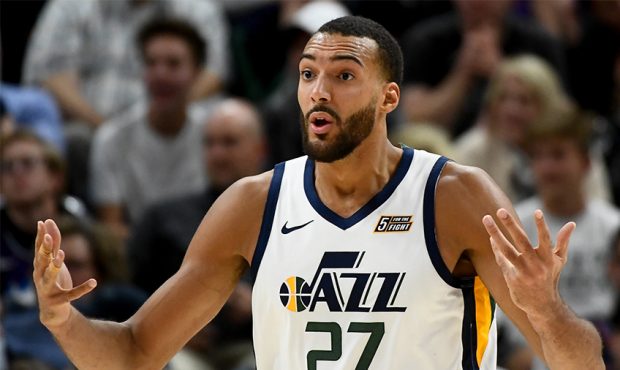 Rudy Gobert #27 of the Utah Jazz (Photo by Alex Goodlett/Getty Images)...