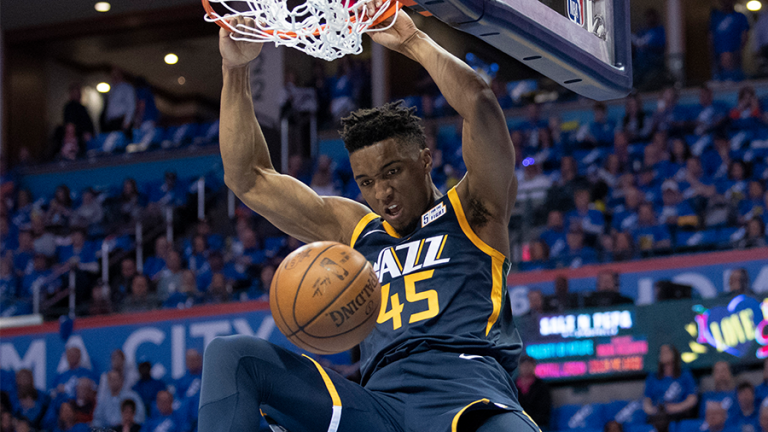 Donovan Mitchell Springs For Massive Alley Oop Dunk