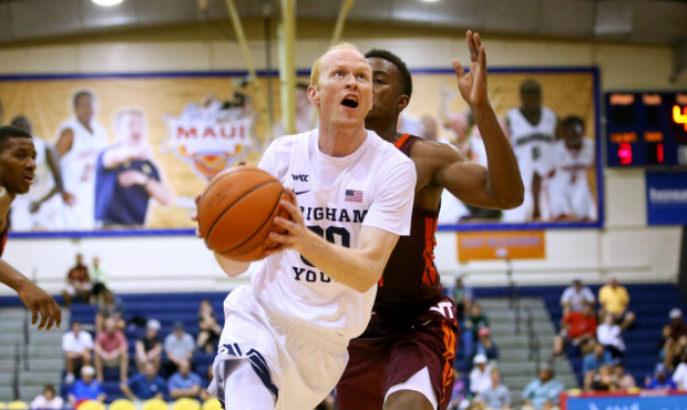 LAHAINA, HI - NOVEMBER 27: TJ Haws #30 of the BYU Cougars drives to the basket and lays the ball in...