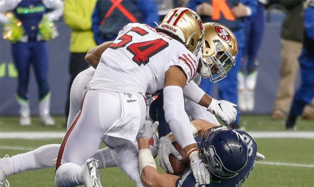 Fred Warner Helps Stops Seahawks TE Short Of Goal Line To Clinch Niners Win