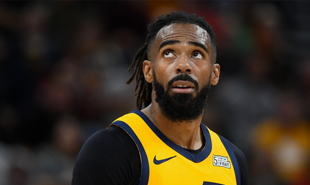 Mike Conley #10 of the Utah Jazz (Photo by Alex Goodlett/Getty Images)...
