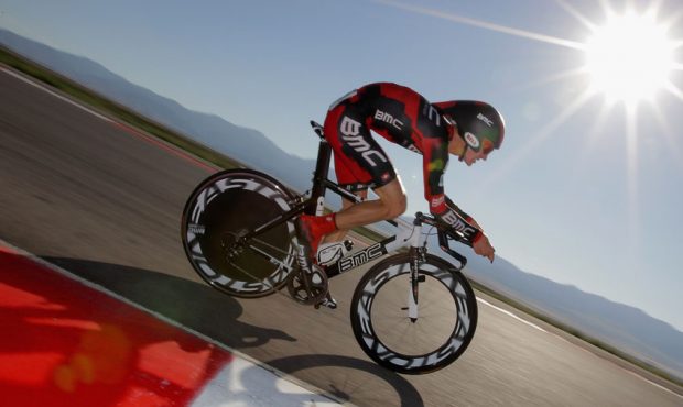 Christopher Butler of the USA and riding for BMC Racing Team competes in the Individual Time Trial ...