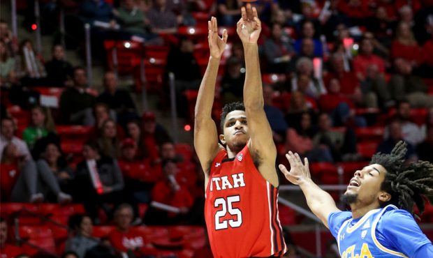 Utah Utes guard Alfonso Plummer (25) attempts a 3-pointer during the game against the UCLA Bruins a...