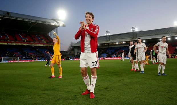 Sander Berge of Sheffield United during the Premier League match between Crystal Palace and Sheffie...