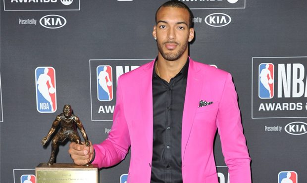 Rudy Gobert, winner of the Defensive Player of the Year award, (Photo by Allen Berezovsky/Getty Ima...