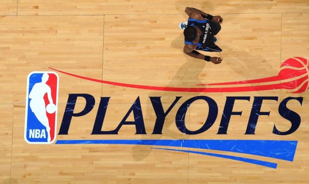 NBA Logo Playoffs (Photo by Ronald Martinez/Getty Images)...