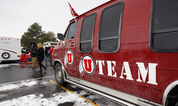 Fans tailgate before the Utah Utes and Colorado Buffaloes play in a Pac-12 football game at Rice-Ec...