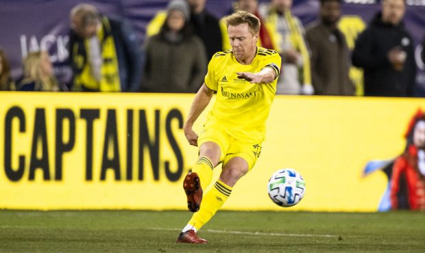 Dax McCarty #6 of the Nashville SC passes the ball during the first half against the Atlanta United...