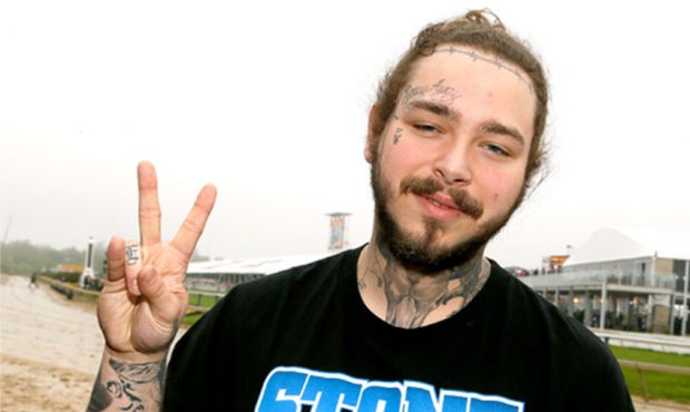 Musical artist Post Malone attends The Stronach Group Chalet at 143rd Preakness Stakes on May 19, 2...