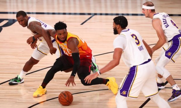 Donovan Mitchell Lakers (Photo by Kim Klement - Pool/Getty Images)...