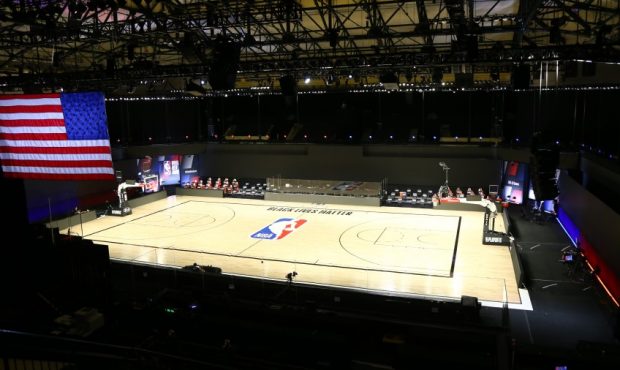 Empty NBA Arena (Photo by Kim Klement - Pool/Getty Images)...