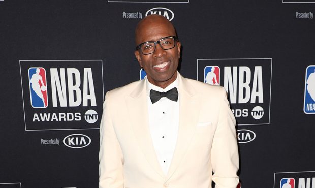 Kenny Smith poses in the press room during the 2019 NBA Awards presented by Kia on TNT at Barker Ha...