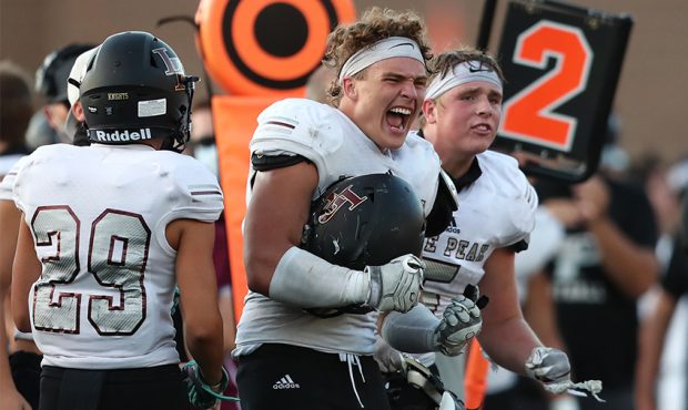 Lone Peak and Timpview play in a high school football game in Provo on Friday, Aug. 14, 2020. (Scot...