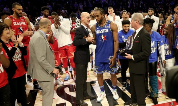Adam Silver at the NBA All-Star Game (Photo by Jonathan Daniel/Getty Images)...