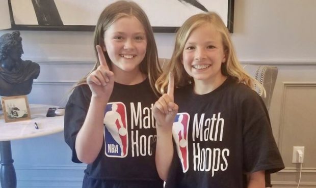 Emma Peterson and Kapri Peterson from Carden Memorial School won the NBA Math Hoops Championship (P...