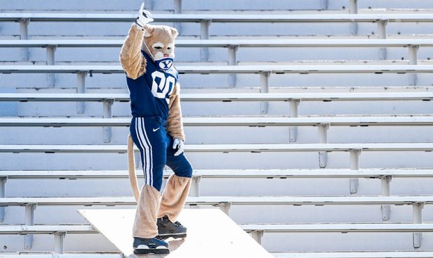 BYU's Cosmo Rollerblades Down LaVell Edwards Stadium Bleachers, Ends With Backflip