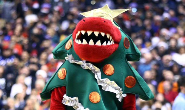 The Raptor dressed up as a Christmas Tree (Photo by Vaughn Ridley/Getty Images)...