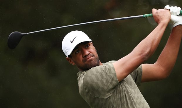 Tony Finau of the United States plays his shot from the sixth tee during the final round of the Zoz...