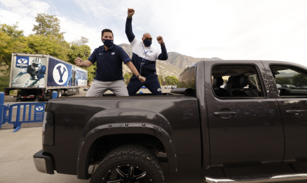 BYU Football Personnel Celebrate Cougars' Third TD With Fight Song Dance
