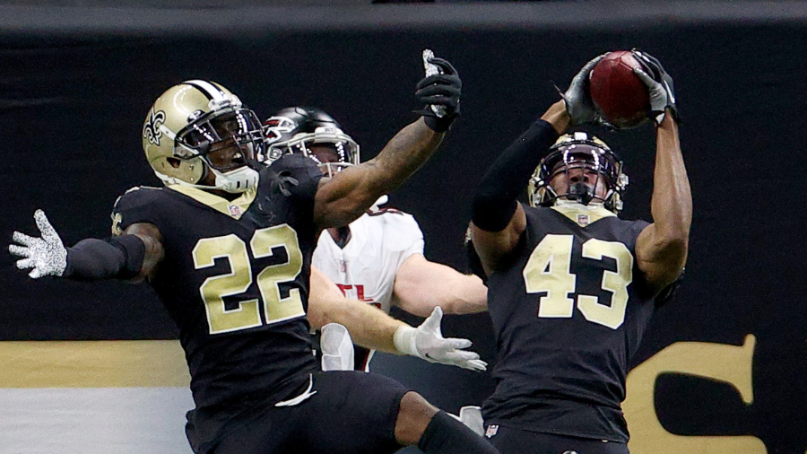 Saints Safety Marcus Williams Ends First Half With Goal Line Interception