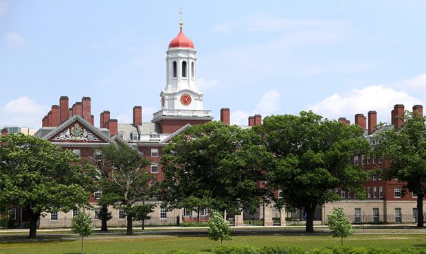 CAMBRIDGE, MASSACHUSETTS - JULY 08: A view of the campus of Harvard University on July 08, 2020 in ...