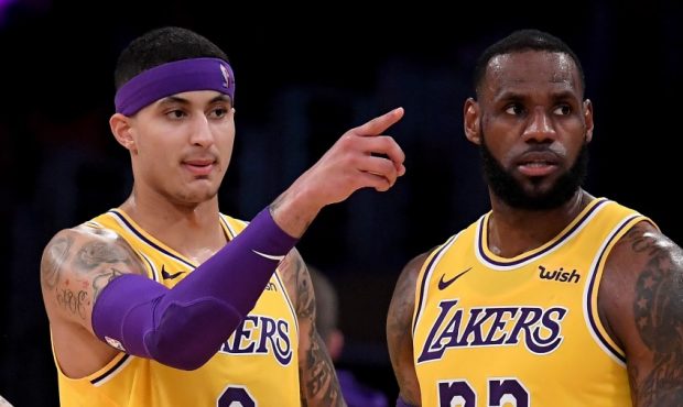 Kyle Kuzma and LeBron James (Photo by Harry How/Getty Images)...