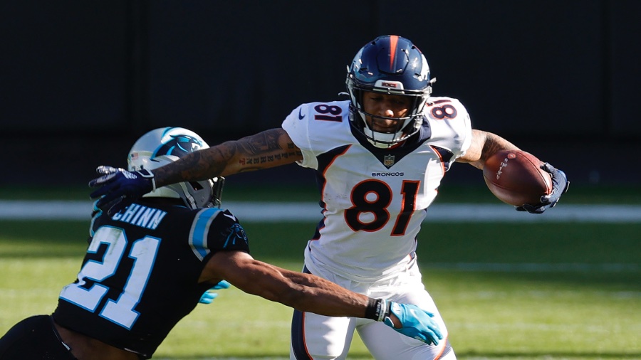 Lock throws career-high 4 TDs, Broncos top Panthers 32-27