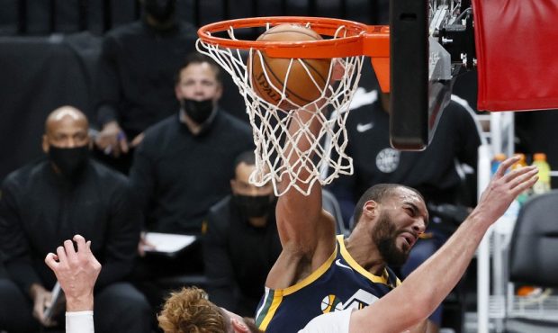 Rudy Gobert dunks (Photo by Steph Chambers/Getty Images)...
