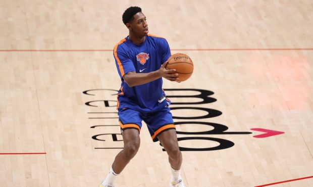 New York Knicks guard RJ Barrett (Photo by Abbie Parr/Getty Images)...