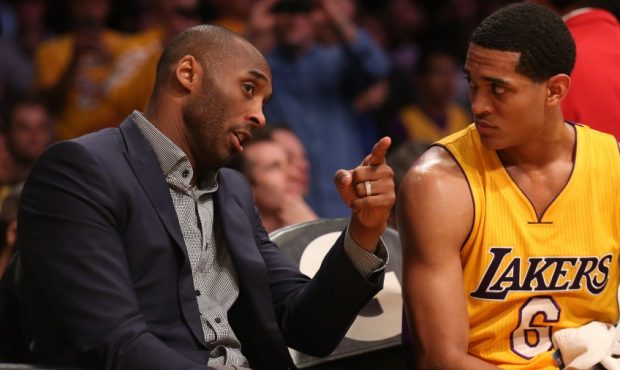 Jordan Clarkson and Kobe Bryant (Photo by Stephen Dunn/Getty Images)...