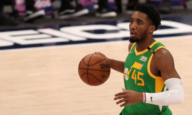Donovan Mitchell of the Utah Jazz (Photo by Patrick Smith/Getty Images)...