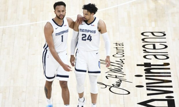 Memphis Grizzlies guards Kyle Anderson and Dillon Brooks (Photo by Alex Goodlett/Getty Images)...